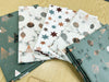 Fat Quarter Bundle - Christmas Sage Green Rose Gold Star Baubles Trees Fabric