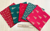 Fat Quarter Bundle - Red Green Gold Sparkle Trees Stars & Snowflakes Christmas Mix Bunting Craft Fabric