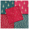 Fat Quarter Bundle - Red Green Gold Sparkle Trees Stars & Snowflakes Christmas Mix Bunting Craft Fabric
