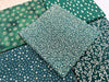 Fat Quarter Bundle - Christmas Green Metallic Gold Snowflake Trees Fabric
