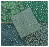 Fat Quarter Bundle - Christmas Green Metallic Gold Snowflake Trees Fabric