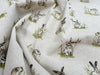 Upholstery Fabric - Cotton Rich Linen Look Material - Hares