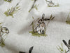 Upholstery Fabric - Cotton Rich Linen Look Material - Hares