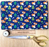 Polycotton Fabric - Forest Animals Cute Fox On Navy- Craft Novelty fabric