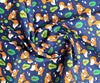 Polycotton Fabric - Forest Animals Cute Fox On Navy- Craft Novelty fabric