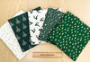 Fat Quarter Bundle - Christmas Green & Cream Scandi Reindeer Trees Star Fabric