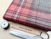 Upholstery Fabric Grampian Faux Wool Brown & Red Tartan Check Curtain Fabric