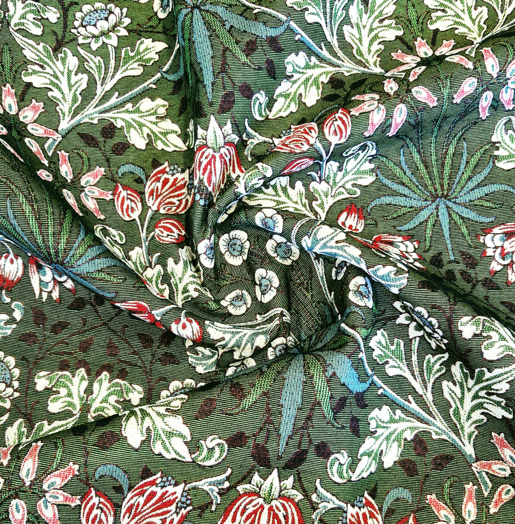 Upholstery Fabric - William Morris Hyacinth Leaf - Forest Green