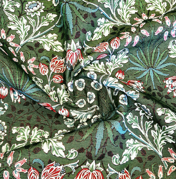 Upholstery Fabric - William Morris Hyacinth Leaf - Forest Green
