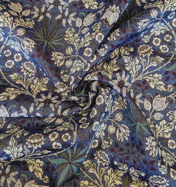 Upholstery Fabric - William Morris Hyacinth Leaf - Azure Blue