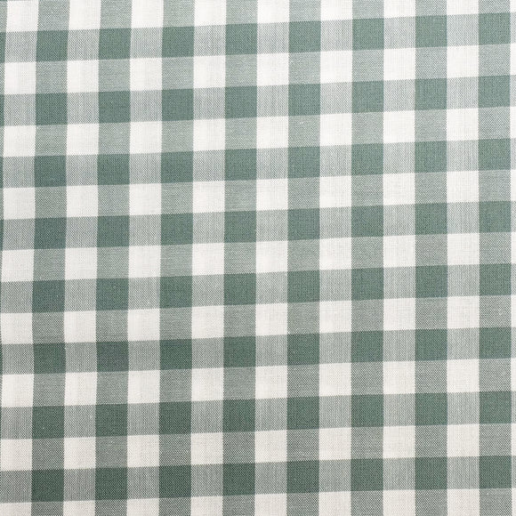Duck Egg & White Gingham Fabric 1/3