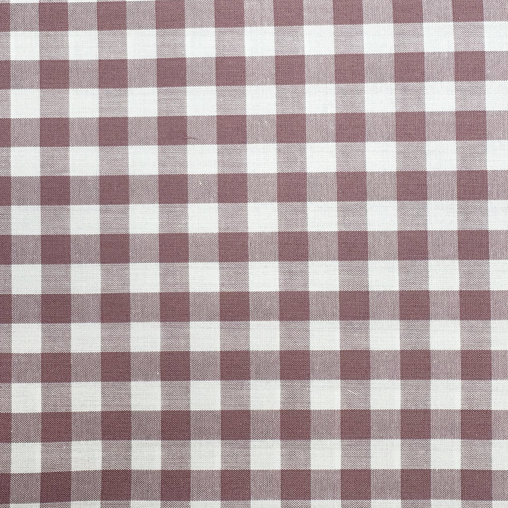 Mauve Purple & White Gingham Fabric 1/3" Check Yarn Dyed Fabric
