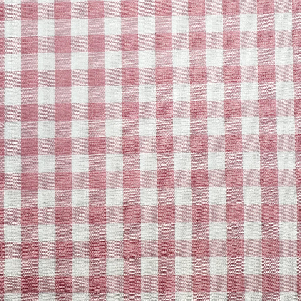 Pink & White Gingham Fabric 1/3" Check Yarn Dyed Fabric