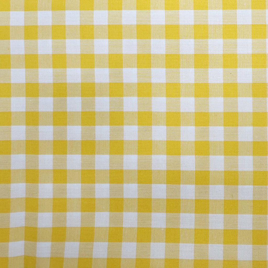 Yellow & White Gingham Fabric 1/3" Check Yarn Dyed Fabric