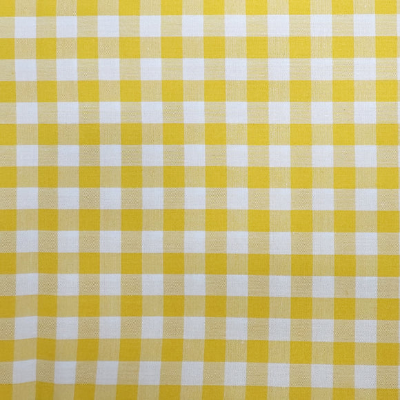Yellow & White Gingham Fabric 1/3