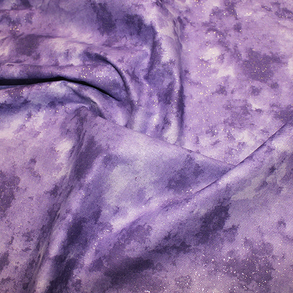 Sparkle Blender Fabric - Orchid Purple & Silver Glitter Fabric - 100% Cotton