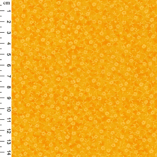 Cotton Fabric - Gold Yellow Ditsy Daisy Floral Blender Quilting Fabric Material