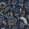 Cotton Canvas Fabric - Dandelion Print on Navy