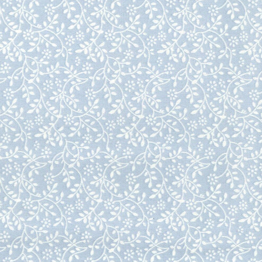 Cotton Fabric - Light Grey & White Floral Vine - Blender Craft Fabric