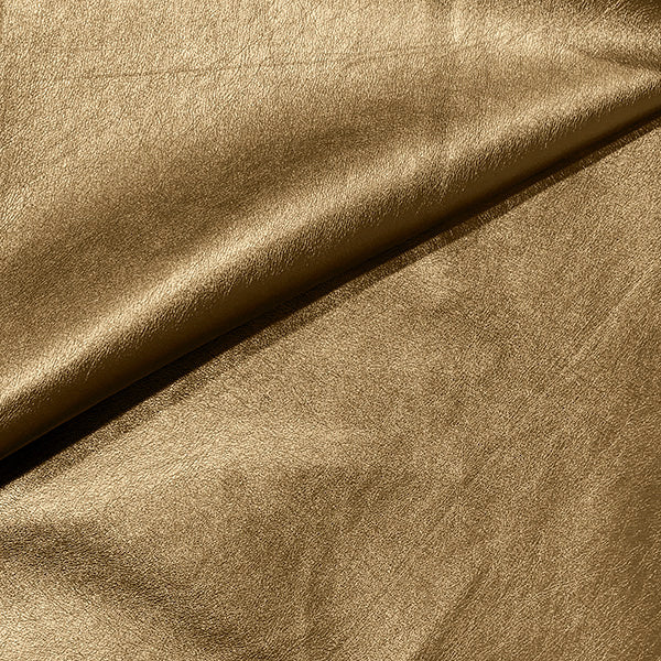 Soft Leather Look Fabric - Metallic Gold