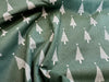 Christmas Fabric - Natural Scandi Christmas Trees on Green - 100% Cotton Fabric