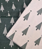 Christmas Fabric - Natural Scandi Christmas Trees on Green - 100% Cotton Fabric