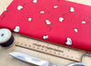 Christmas Fabric - Red Robin on Red - 100% Cotton Fabric