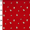 Christmas Fabric - Red Robin on Red - 100% Cotton Fabric