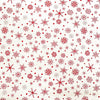 Christmas Fabric - Red Scandi Snowflakes on Natural - Xmas Craft Fabric Material