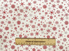 Christmas Fabric - Red Scandi Snowflakes on Natural - Xmas Craft Fabric Material