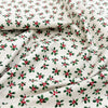 Christmas Fabric - Scandi Holly & Berry on Natural - Cotton Craft Fabric Material