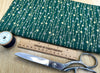 Christmas Fabric - Silver & Gold Glitter Stars on Green - 100% Cotton Fabric