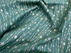 Christmas Fabric - Silver & Gold Glitter Stars on Green - 100% Cotton Fabric