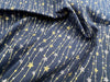 Christmas Fabric - Silver & Gold Glitter Stars on Navy Blue - Cotton Fabric