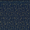 Christmas Fabric - Silver & Gold Glitter Stars on Navy Blue - Cotton Fabric