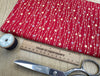 Christmas Fabric - Silver & Gold Glitter Stars on Red - 100% Cotton Fabric