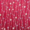 Christmas Fabric - Silver & Gold Glitter Stars on Red - 100% Cotton Fabric