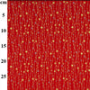 Christmas Fabric - Silver & Gold Glitter Stars on Red - 100% Cotton Fabric