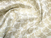 Christmas Fabric - Metallic Gold Sprig Leaf on Cream - Craft Fabric Material