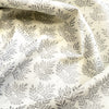 Christmas Fabric - Metallic Silver Sprig Leaf on Cream - Craft Fabric Material