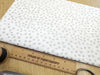 Christmas Fabric - Silver Metallic Stars on White - Cotton Fabric Material