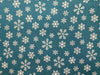 Christmas Fabric - Gold Snowflakes on Green - Cotton Fabric