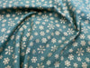 Christmas Fabric - Gold Snowflakes on Green - Cotton Fabric
