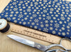 Christmas Fabric - Gold Snowflakes on Navy Blue - Cotton Fabric