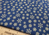 Christmas Fabric - Gold Snowflakes on Navy Blue - Cotton Fabric