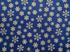 Christmas Fabric - Gold Snowflakes on Navy Blue - Cotton Fabric