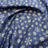 Christmas Fabric - Gold Snowflakes on Navy Blue - Cotton Fabric