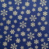 Christmas Fabric - Gold Snowflakes on Navy Blue - Cotton Fabric