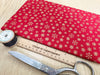 Christmas Fabric - Gold Snowflakes on Red - Cotton Fabric