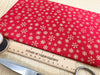 Christmas Fabric - Gold Snowflakes on Red - Cotton Fabric